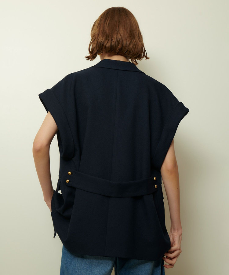 allureville ウールライクポリツイルジレジャケット ネイビー (65)