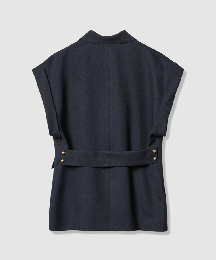 allureville ウールライクポリツイルジレジャケット ネイビー (65)