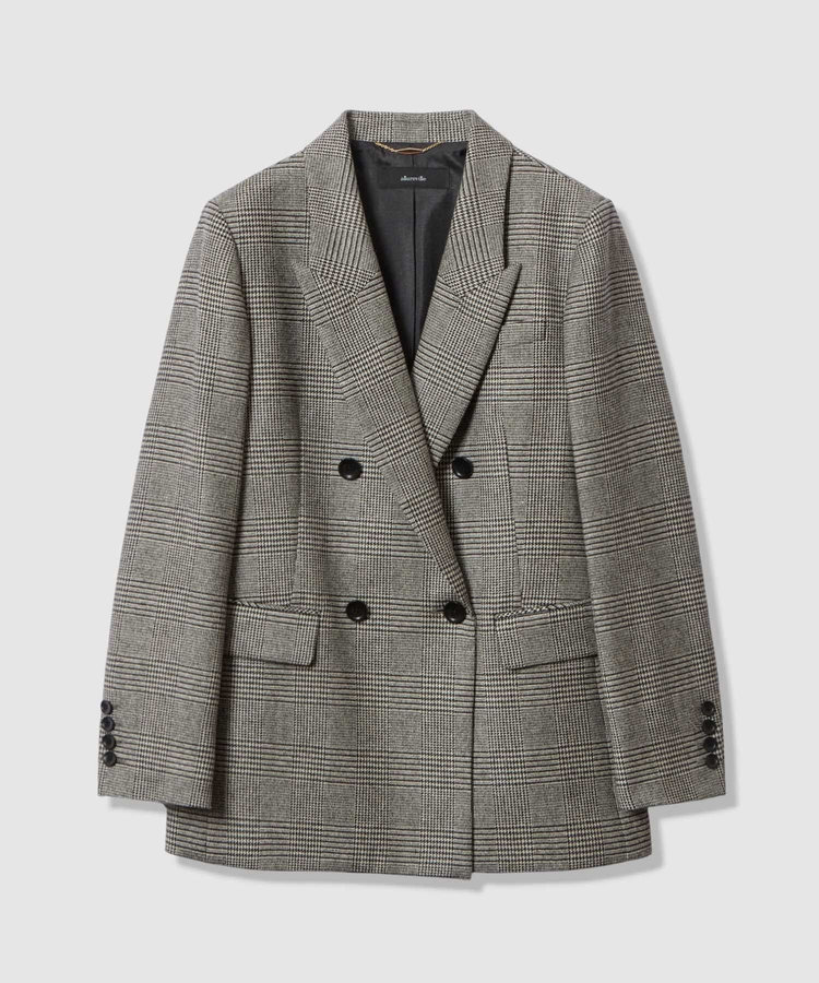 allureville CHIC TWEEDダブルジャケット ブラック (95)