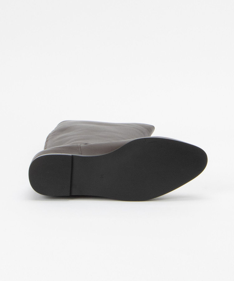 allureville バックジップロングブーツ ダークブラウン (82)