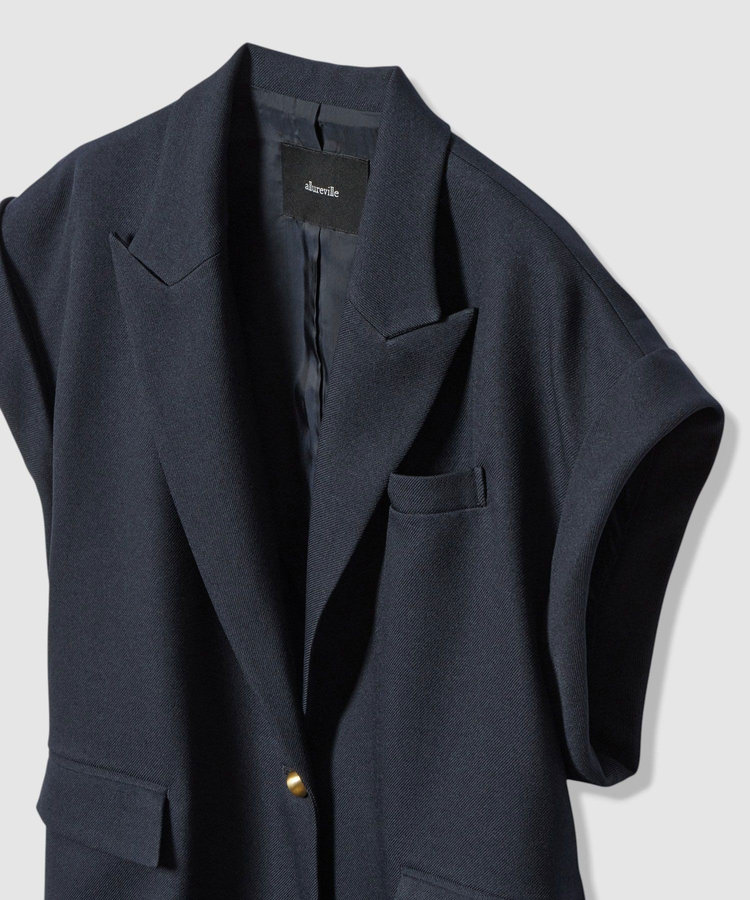 allureville ウールライクポリツイルジレジャケット ネイビー (65)