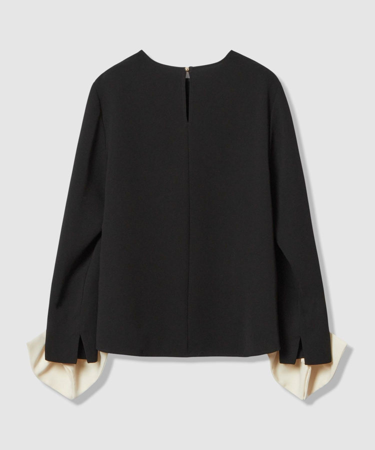 LOULOU WILLOUGHBY 【LOULOU WILLOUGHBY】ダブルクロス袖リボンブラウス ブラック系 (98)