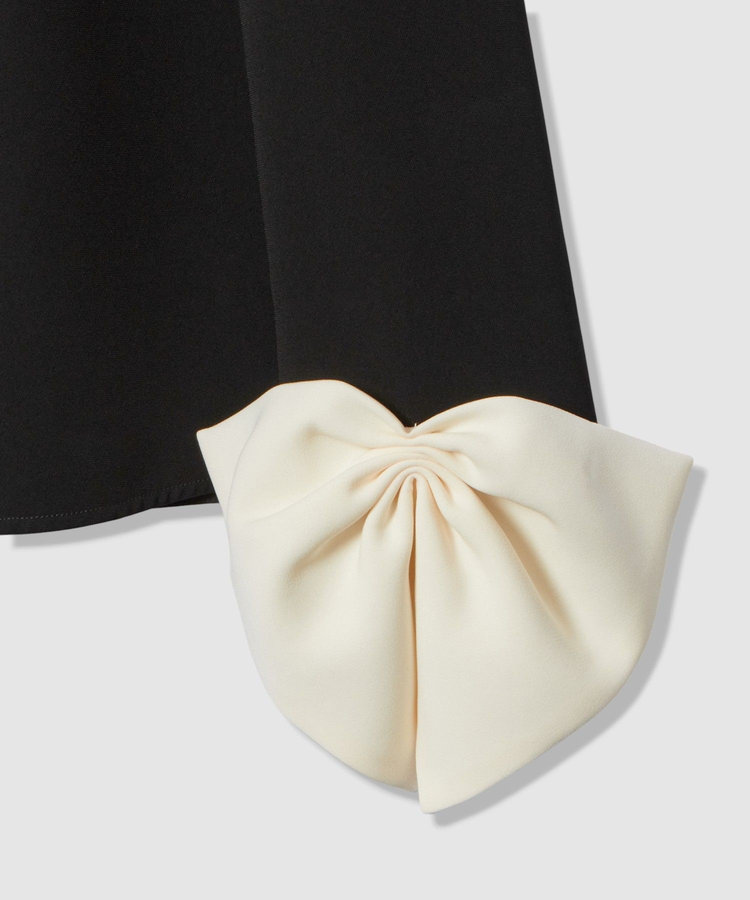 LOULOU WILLOUGHBY 【LOULOU WILLOUGHBY】ダブルクロス袖リボンブラウス ブラック系 (98)