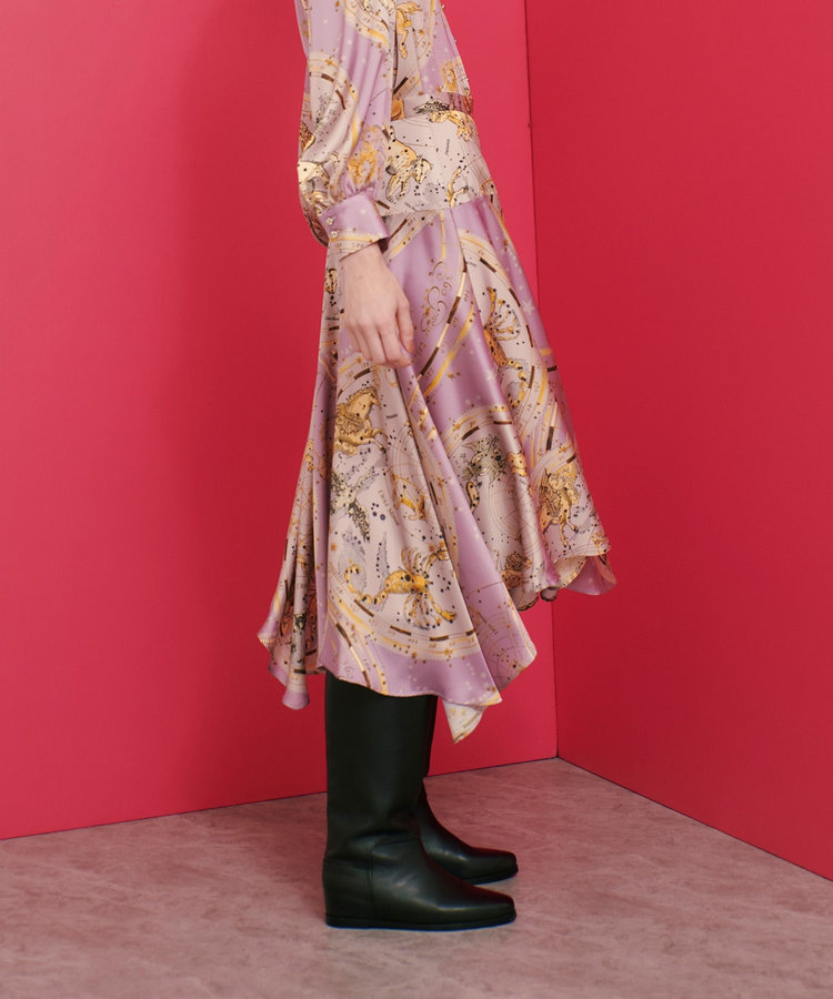 LOULOU WILLOUGHBY 【LOULOU WILLOUGHBY】ホロスコーププリントフレアスカート パープル (51)