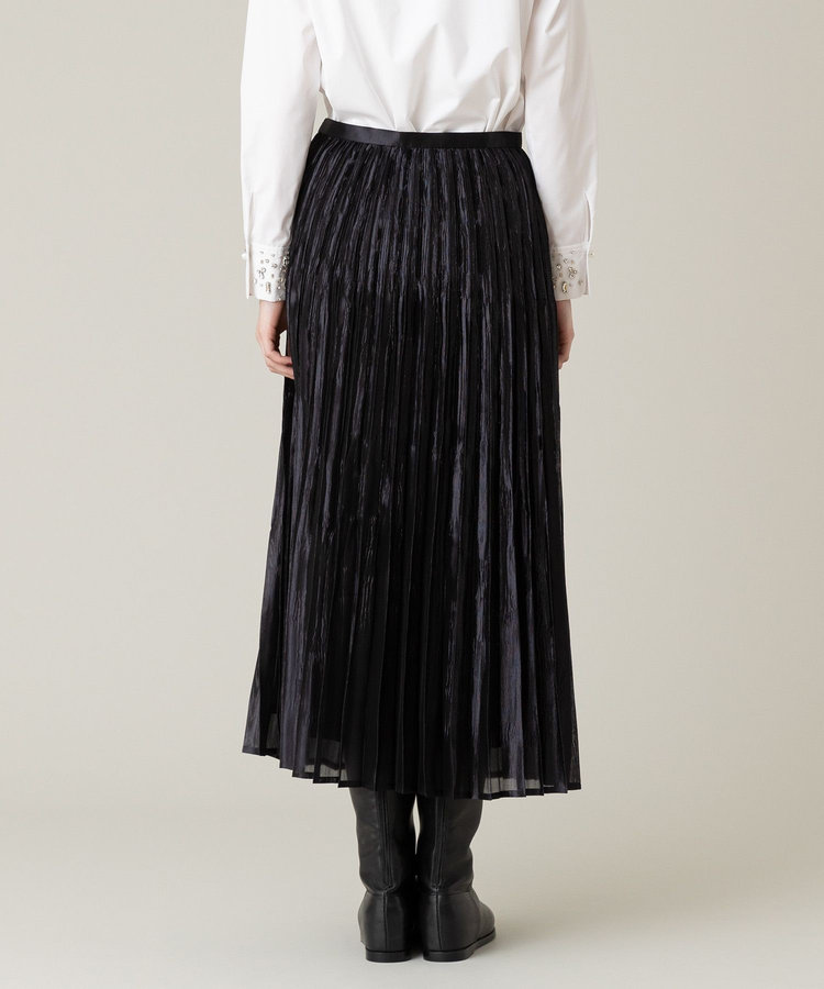 LOULOU WILLOUGHBY 【LOULOU WILLOUGHBY】グロッシーグラデプリーツスカート ブラック (95)