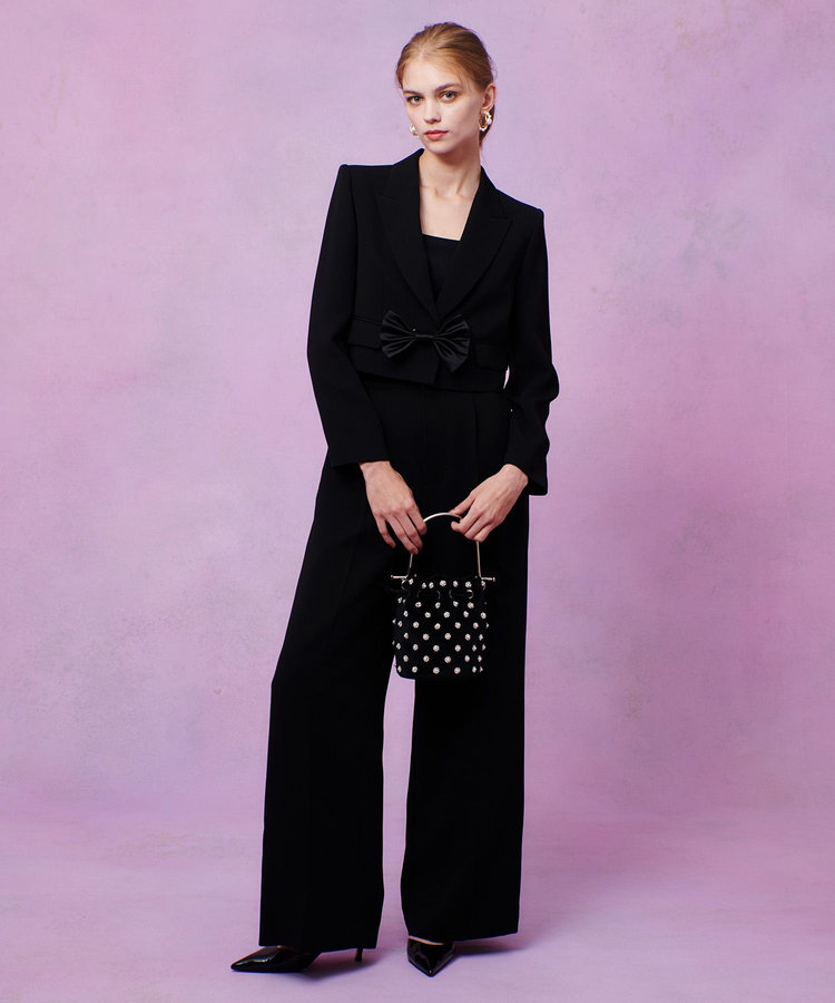 LOULOU WILLOUGHBY 【LOULOU WILLOUGHBY】ダブルクロスショートジャケット ブラック (95)