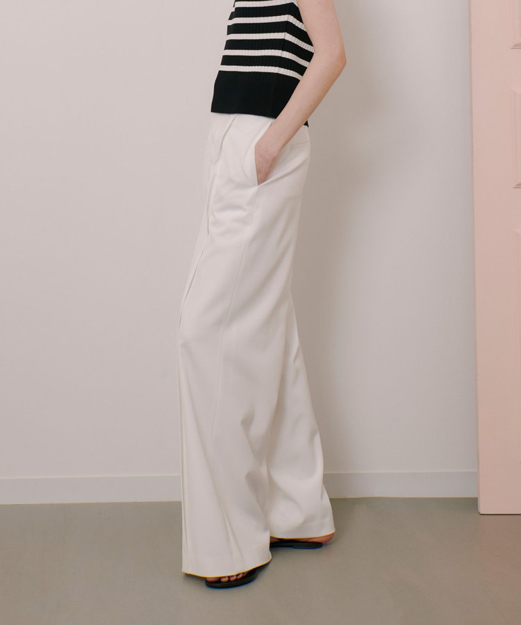 LOULOU WILLOUGHBY 【LOULOU WILLOUGHBY】タックステッチワイドパンツ オフホワイト (02)