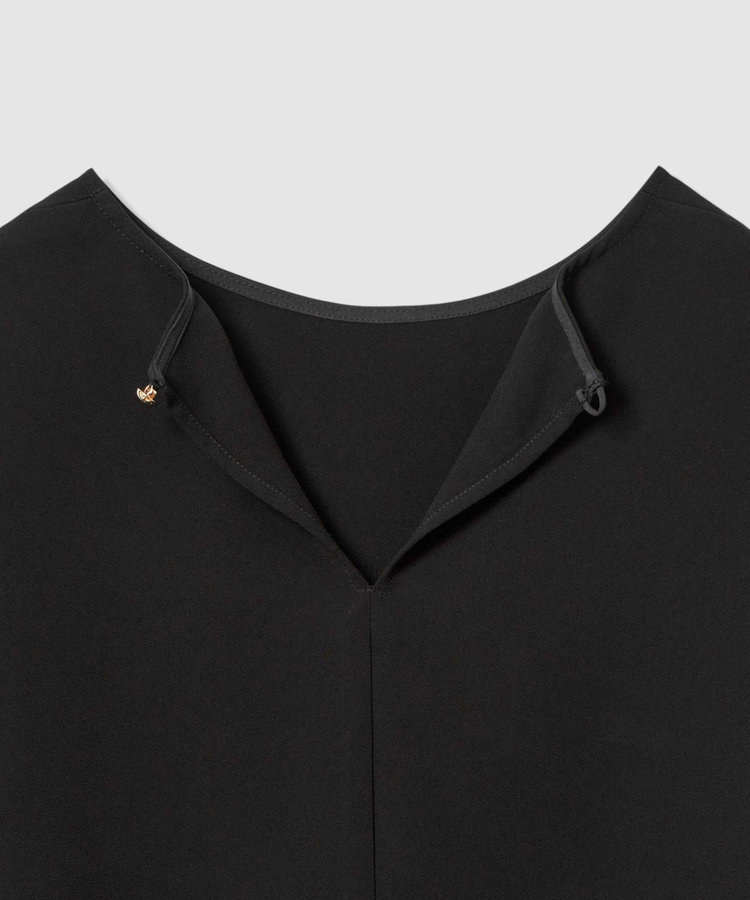 LOULOU WILLOUGHBY 【LOULOU WILLOUGHBY】ダブルクロス袖リボンブラウス ブラック系 (98)