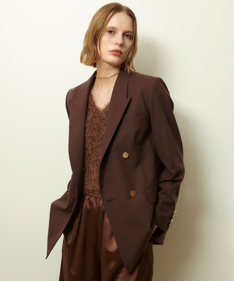 allureville TRストレッチダブルジャケット ダークブラウン (82)