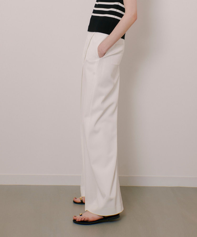 LOULOU WILLOUGHBY 【LOULOU WILLOUGHBY】タックステッチワイドパンツ オフホワイト (02)