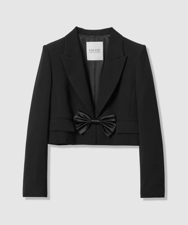 LOULOU WILLOUGHBY 【LOULOU WILLOUGHBY】ダブルクロスショートジャケット ブラック (95)