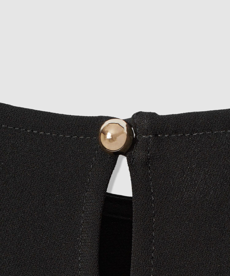 LOULOU WILLOUGHBY 【LOULOU WILLOUGHBY】ダブルクロス袖リボンブラウス ブラック系 (98)