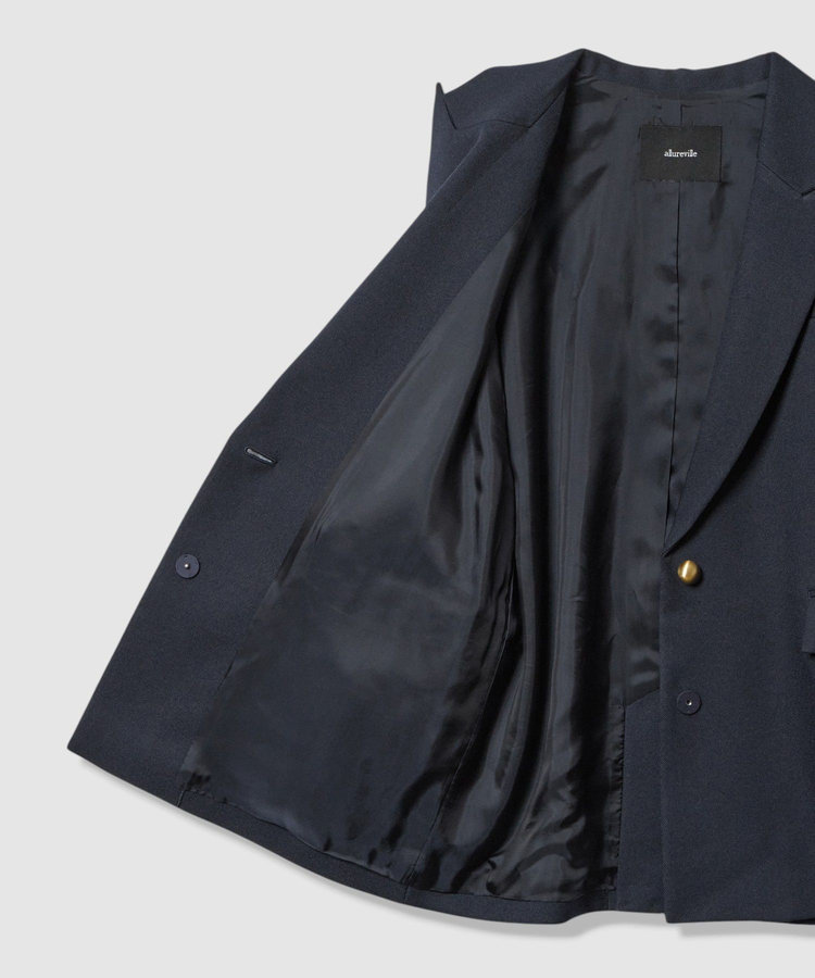 allureville ウールライクポリツイルジレジャケット ネイビー (65)
