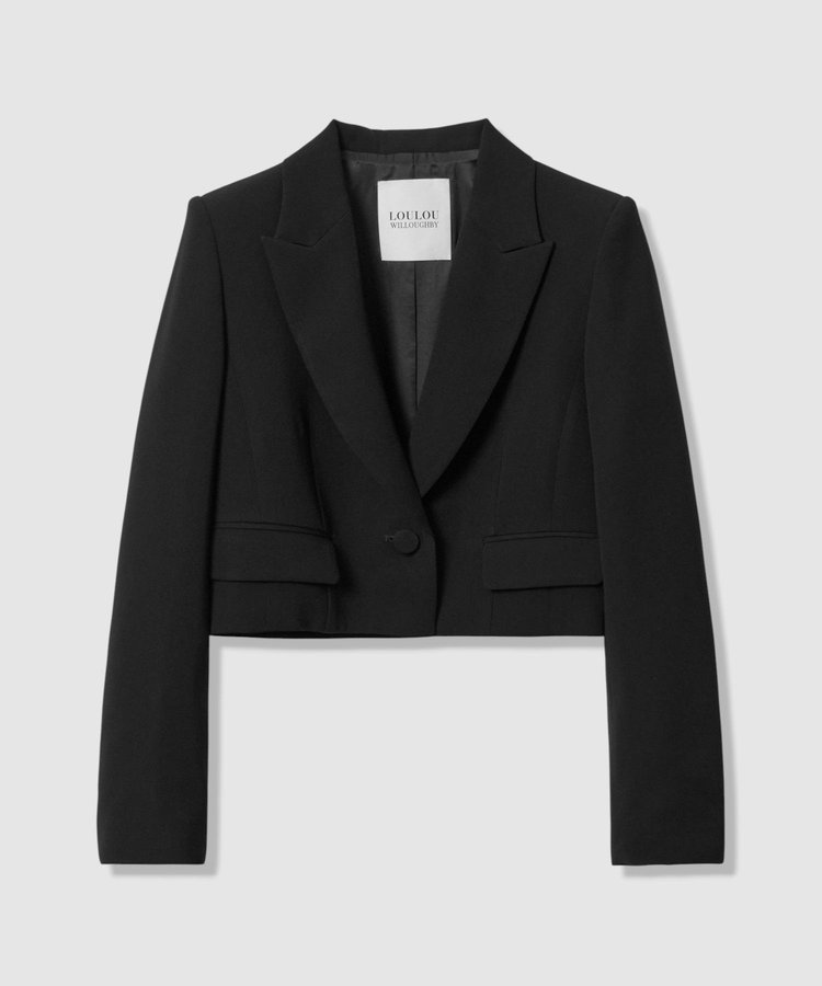 LOULOU WILLOUGHBY 【LOULOU WILLOUGHBY】ダブルクロスショートジャケット ブラック (95)