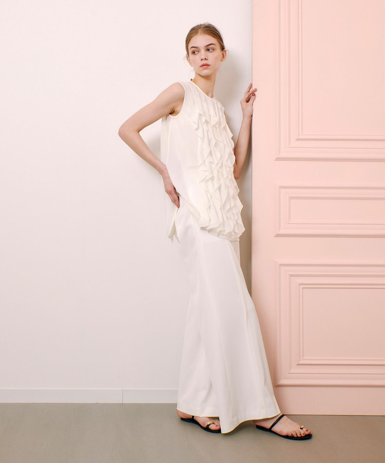 LOULOU WILLOUGHBY 【LOULOU WILLOUGHBY】タックステッチワイドパンツ オフホワイト (02)