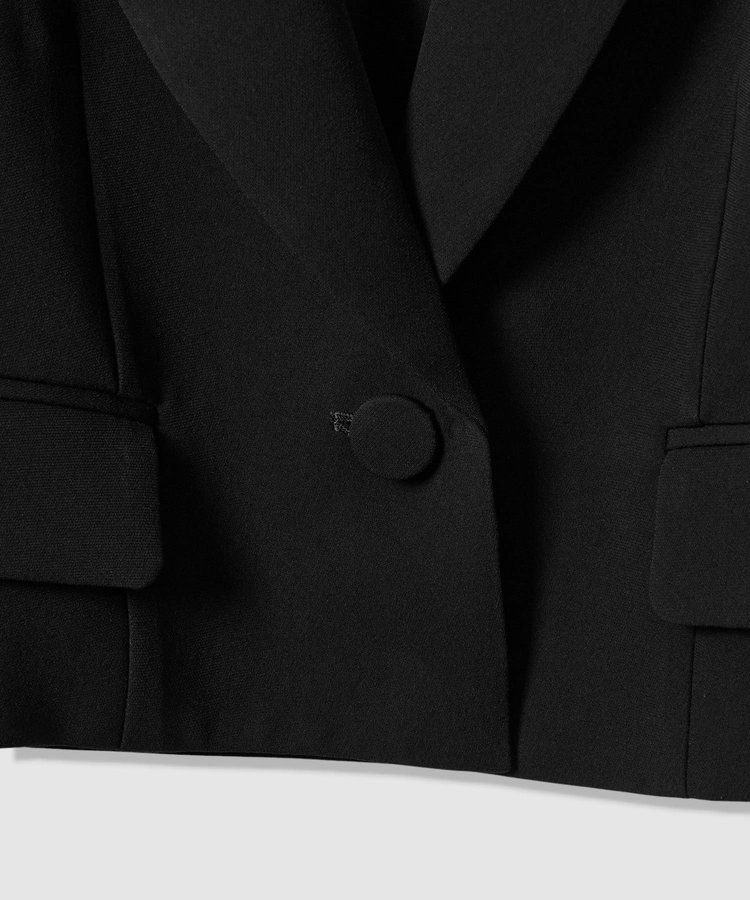 LOULOU WILLOUGHBY 【LOULOU WILLOUGHBY】ダブルクロスショートジャケット ブラック (95)