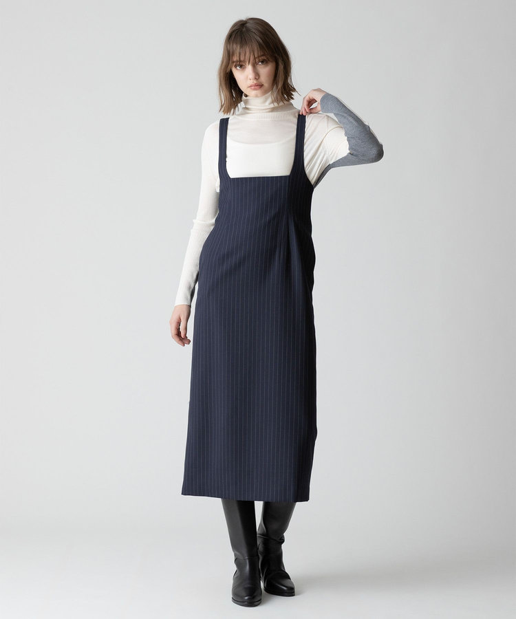 allureville Uネックラインジャンパースカート ネイビー (65)