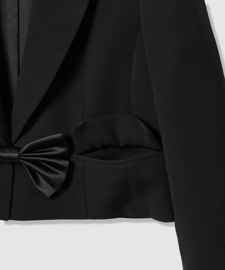 LOULOU WILLOUGHBY 【LOULOU WILLOUGHBY】ダブルクロスショートジャケット ブラック (95)