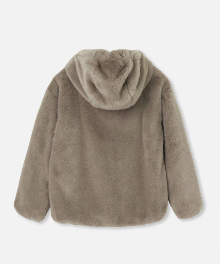 buying 【HERNO(ヘルノ－)】 HOODED ZIPPER SHORT FUR グレー (92)