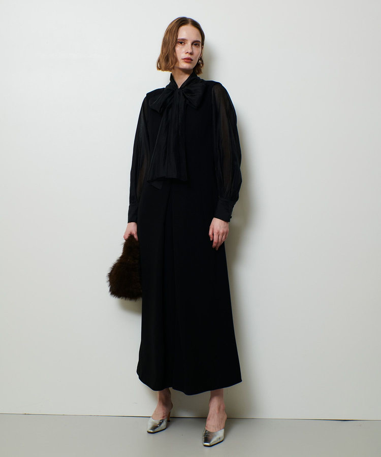 allureville バッククロスオールインワン ブラック (95)