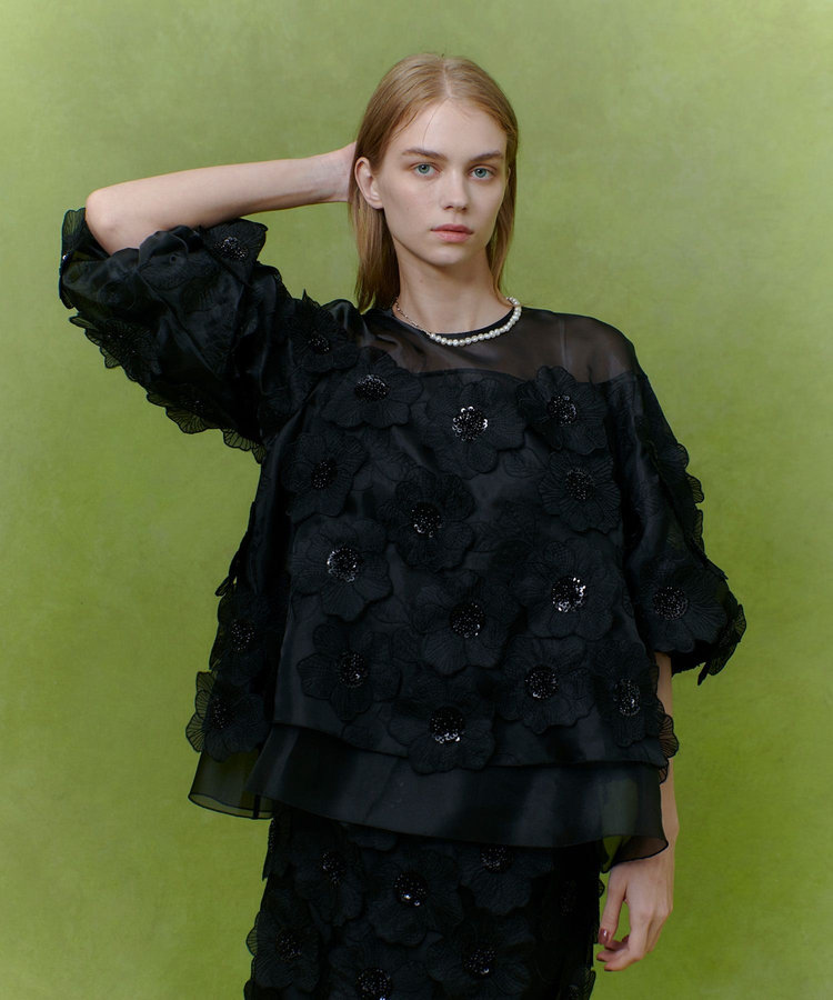 LOULOU WILLOUGHBY】オーガンフラワーブラウス|allureville OFFICIAL