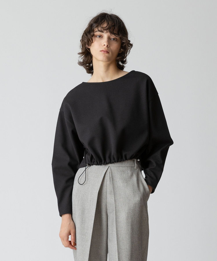 allureville ブークレーダンボールクロップドプルオーバー ブラック (95)