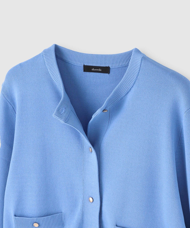 allureville ◇ポケットクルーカーディガン ブルー (61)