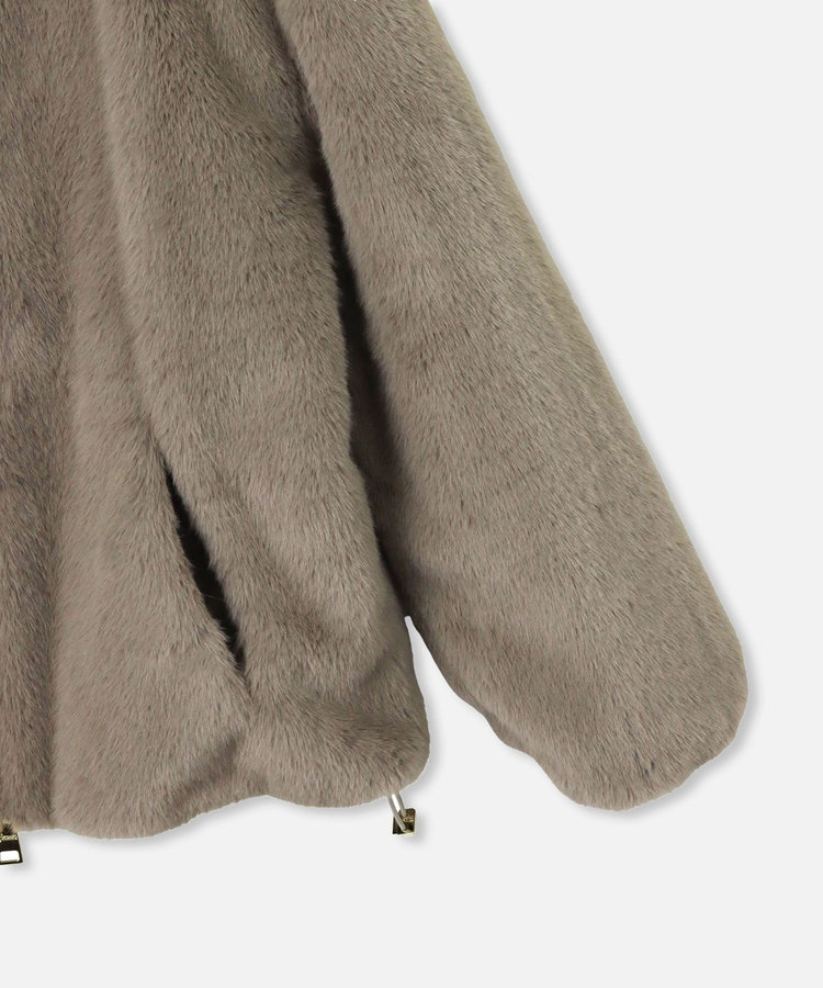 buying 【HERNO(ヘルノ－)】 HOODED ZIPPER SHORT FUR グレー (92)