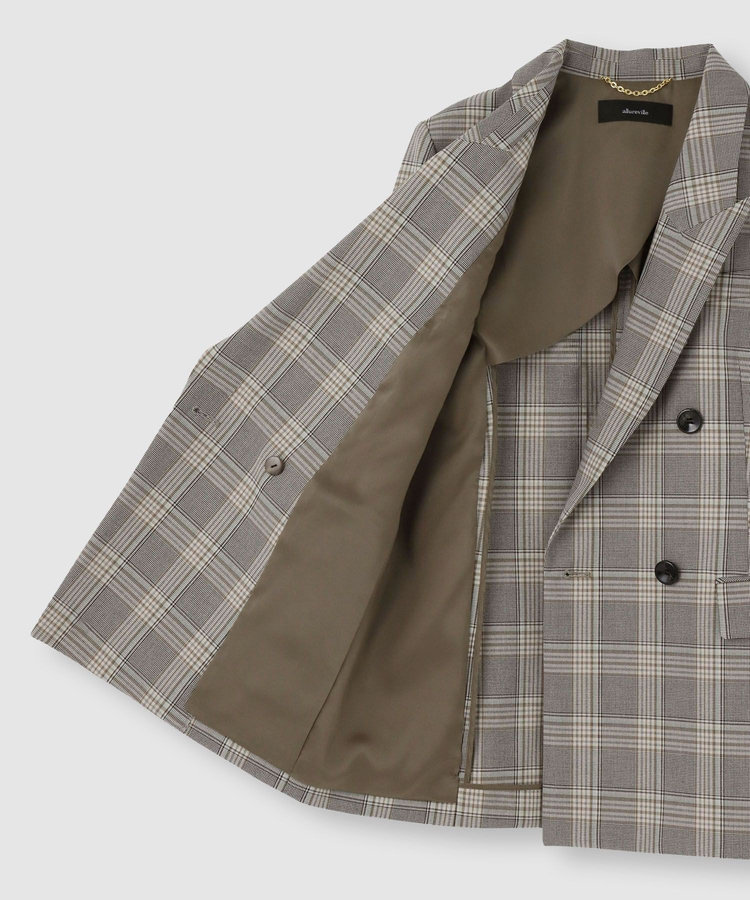 allureville TRストレッチダブルジャケット ブラウン系 (88)