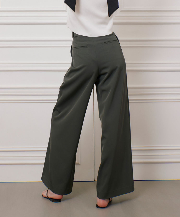 LOULOU WILLOUGHBY 【LOULOU WILLOUGHBY】タックステッチワイドパンツ カーキ (76)