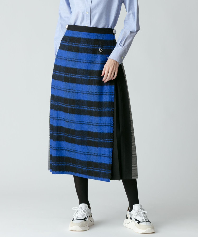 buying 【O'NEIL of DUBLIN(オニールオブダブリン)】CLASSIC PATCHWORK LONG KILT ブルー系 (68)