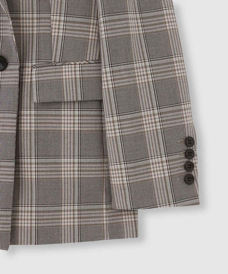 allureville TRストレッチダブルジャケット ブラウン系 (88)