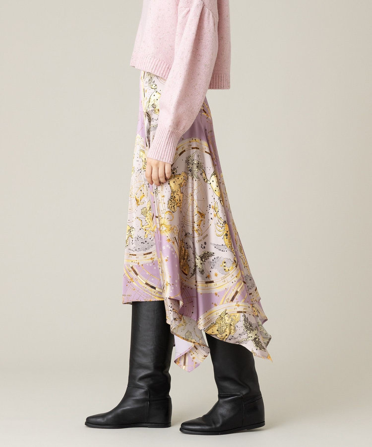 LOULOU WILLOUGHBY 【LOULOU WILLOUGHBY】ホロスコーププリントフレアスカート パープル (51)