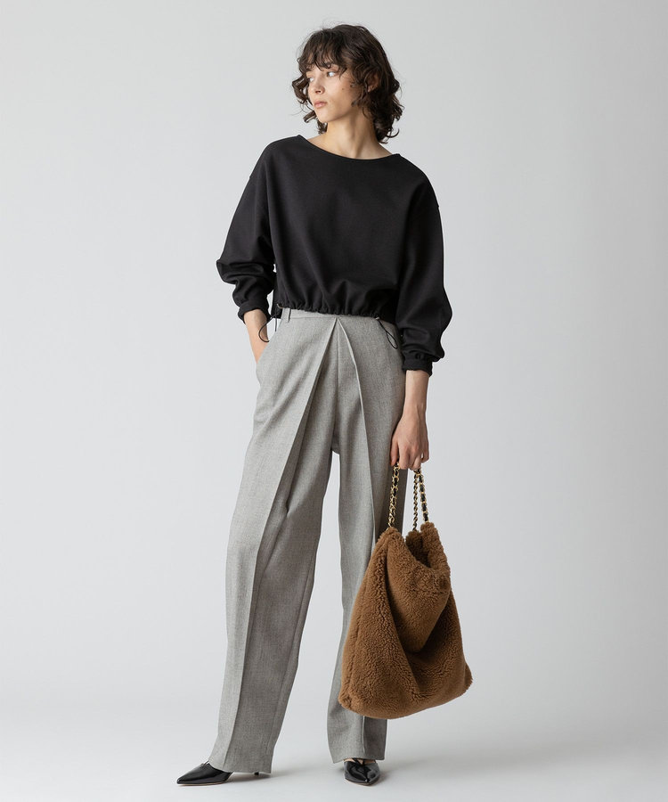 allureville ブークレーダンボールクロップドプルオーバー ブラック (95)