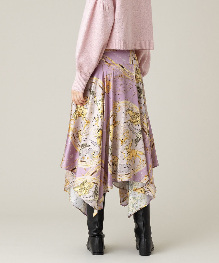 LOULOU WILLOUGHBY 【LOULOU WILLOUGHBY】ホロスコーププリントフレアスカート パープル (51)