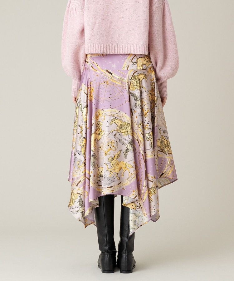 LOULOU WILLOUGHBY 【LOULOU WILLOUGHBY】ホロスコーププリントフレアスカート パープル (51)