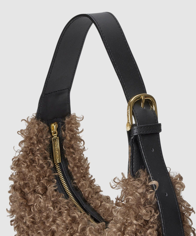 buying 【VIOLAd'ORO (ヴィオラドーロ)】ELMOカルガンラムワンショルダーバッグ ブラウン (81)