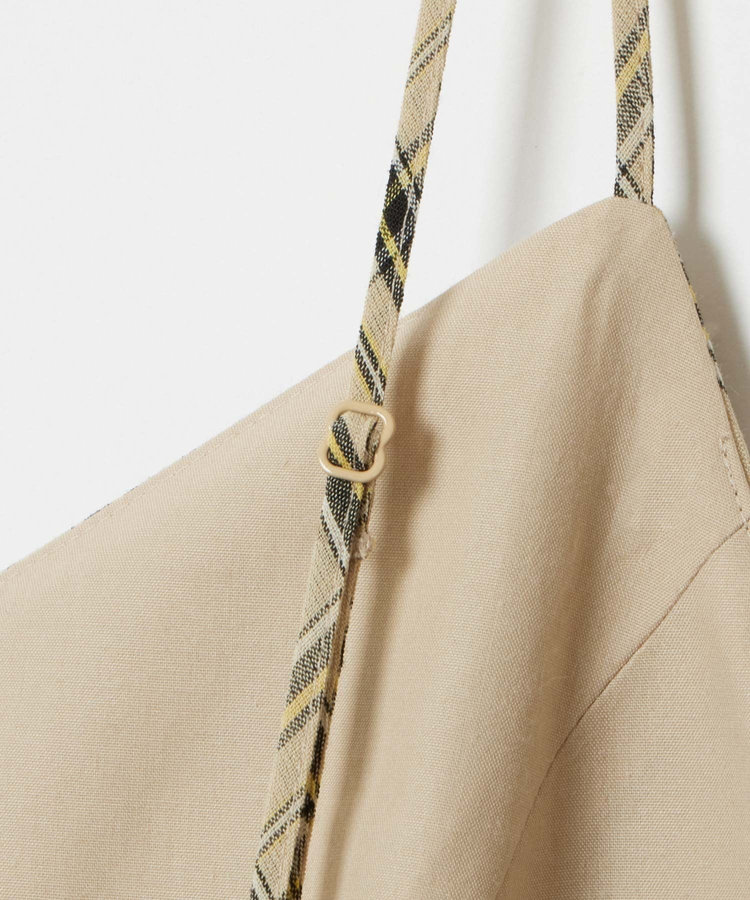 allureville チェックバックコンシャスキャミワンピース ベージュ (11)