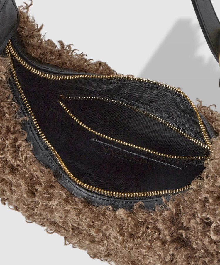 buying 【VIOLAd'ORO (ヴィオラドーロ)】ELMOカルガンラムワンショルダーバッグ ブラウン (81)