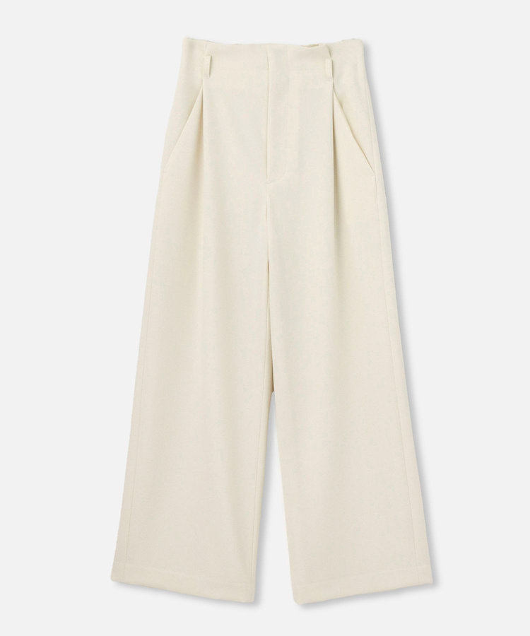 allureville ウールライクフランネルヨークレスパンツ オフホワイト (02)