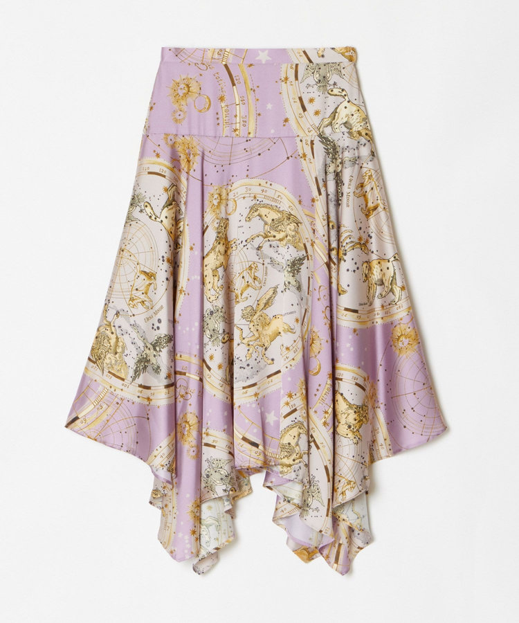 LOULOU WILLOUGHBY 【LOULOU WILLOUGHBY】ホロスコーププリントフレアスカート パープル (51)