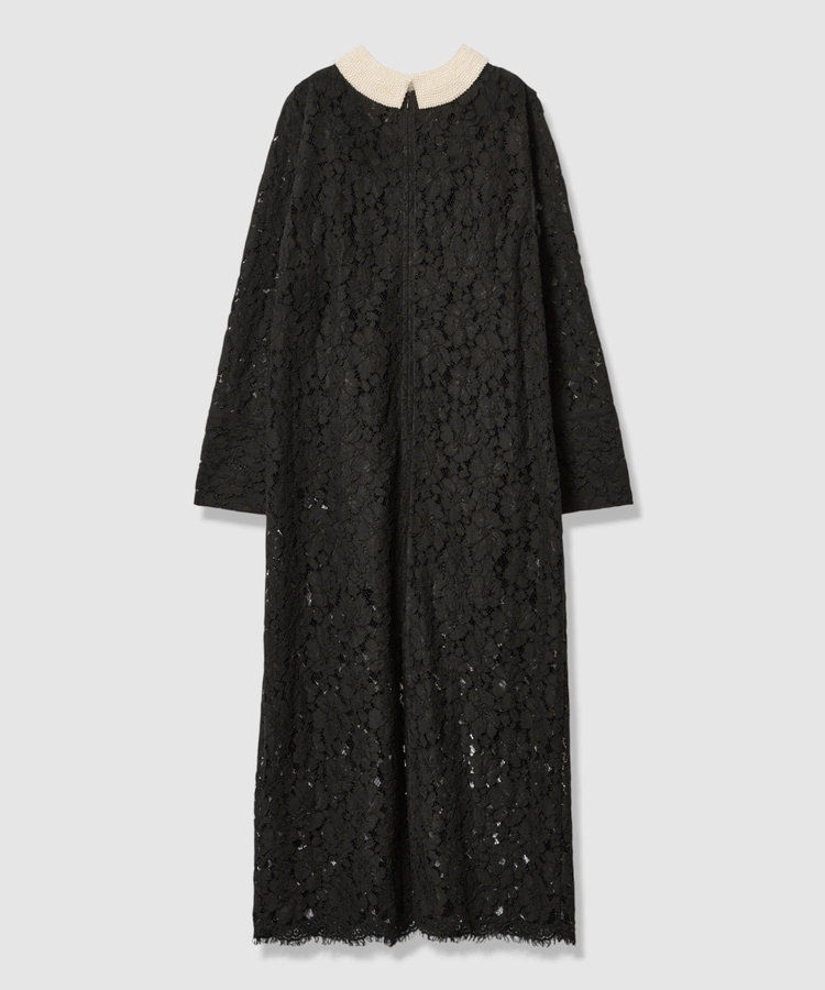 LOULOU WILLOUGHBY 【LOULOU WILLOUGHBY】パールネックレースワンピース ブラック (95)