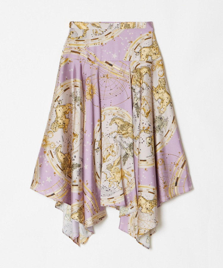 LOULOU WILLOUGHBY 【LOULOU WILLOUGHBY】ホロスコーププリントフレアスカート パープル (51)