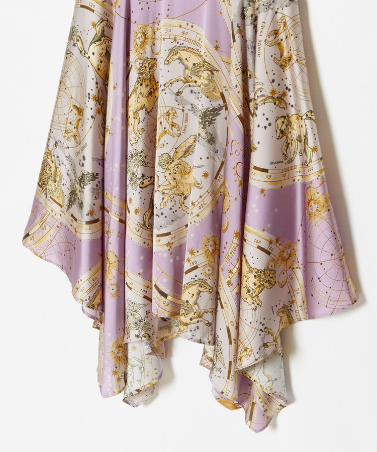 LOULOU WILLOUGHBY 【LOULOU WILLOUGHBY】ホロスコーププリントフレアスカート パープル (51)