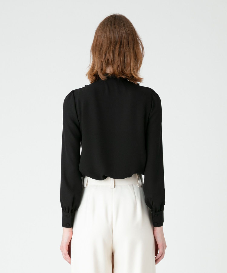 LOULOU WILLOUGHBY 【LOULOU WILLOUGHBY】フロントタックラッフルブラウス ブラック (95)