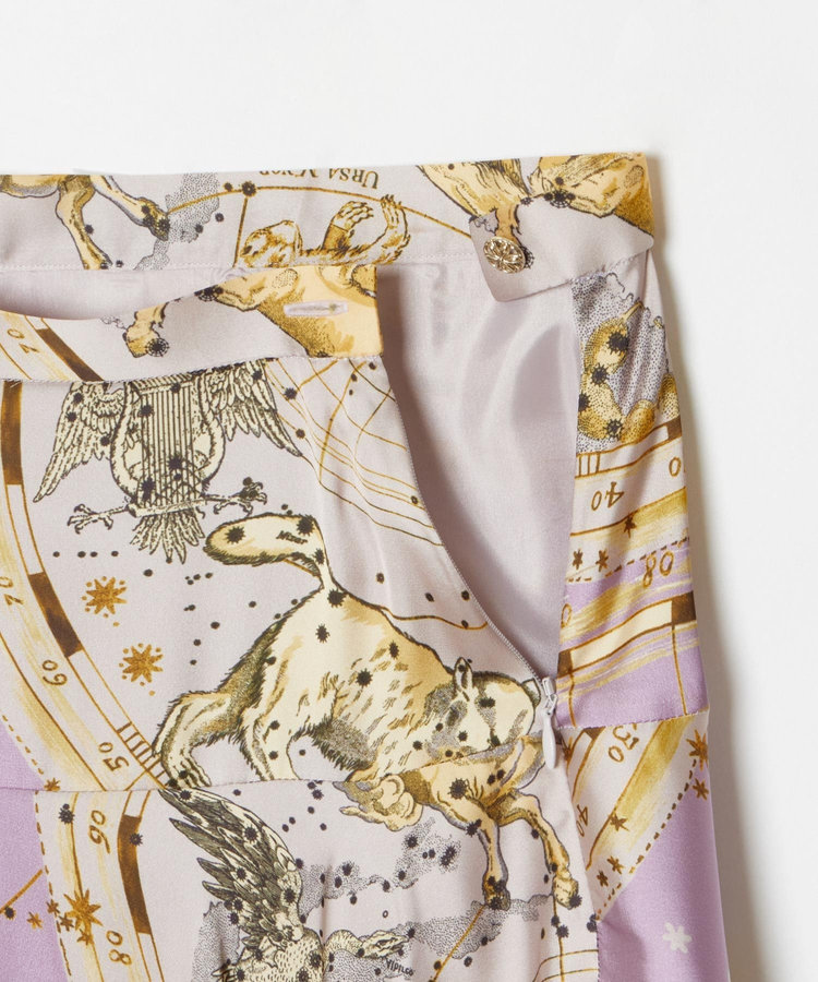 LOULOU WILLOUGHBY 【LOULOU WILLOUGHBY】ホロスコーププリントフレアスカート パープル (51)