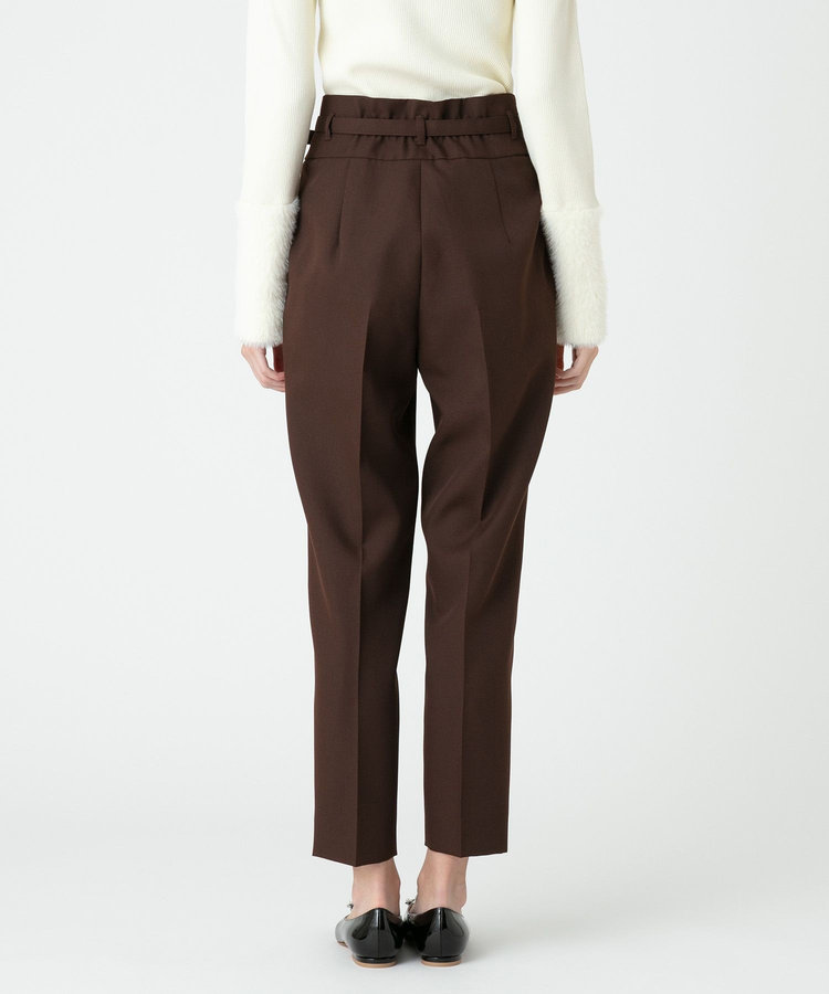 LOULOU WILLOUGHBY 【LOULOU WILLOUGHBY】T/Wギャバテーパードパンツ ブラウン (81)