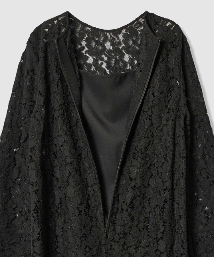 LOULOU WILLOUGHBY 【LOULOU WILLOUGHBY】パールネックレースワンピース ブラック (95)