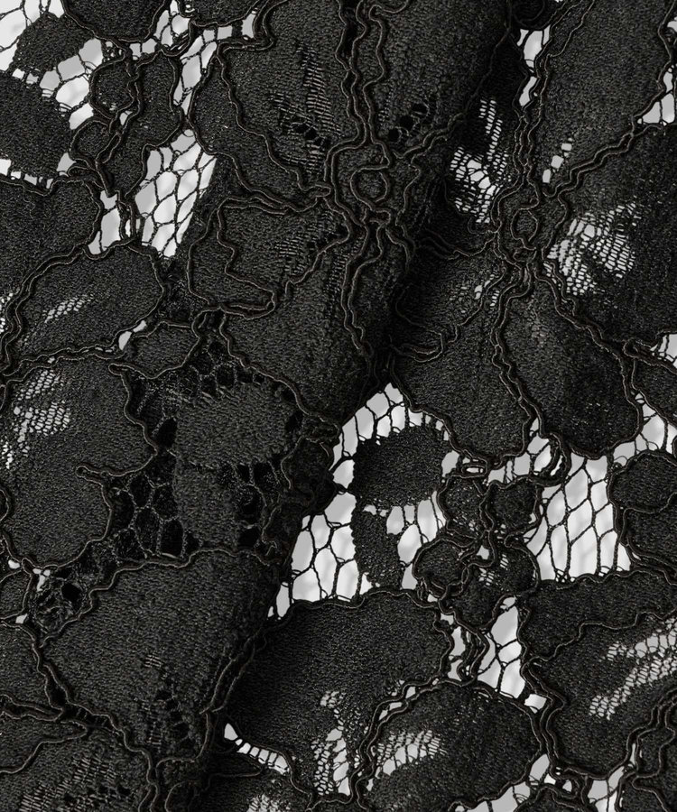 LOULOU WILLOUGHBY 【LOULOU WILLOUGHBY】パールネックレースワンピース ブラック (95)