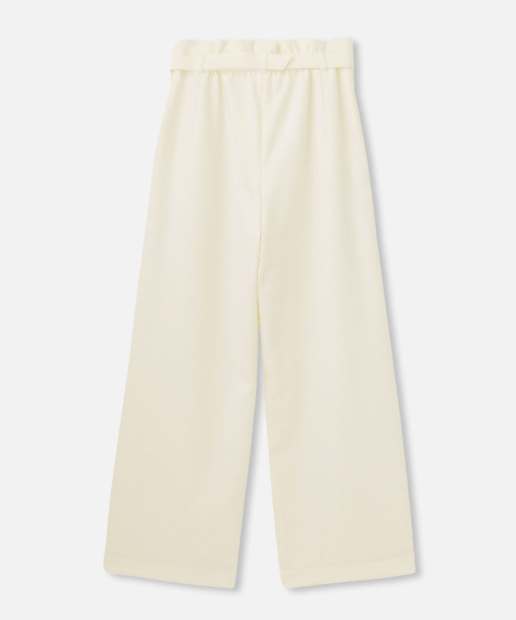 allureville ウールライクフランネルヨークレスパンツ ホワイト (01)